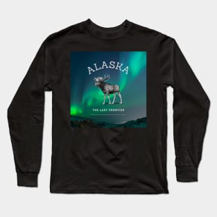 Northern Lights Alaska Moose Long Sleeve T-Shirt